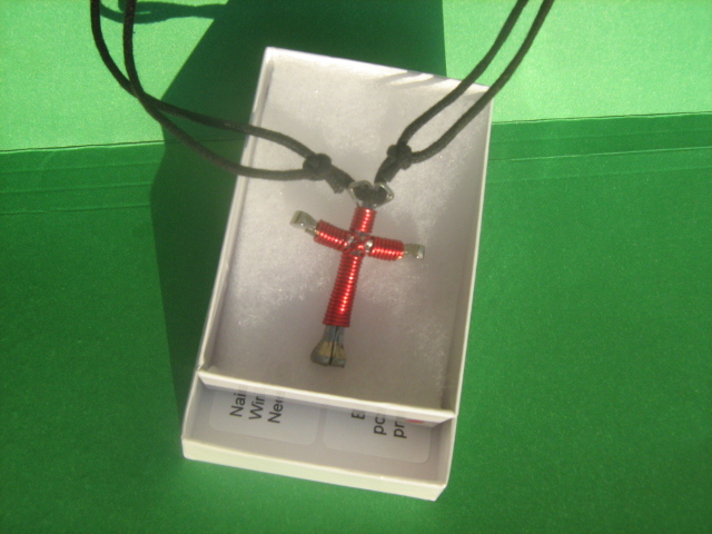 cross necklace red